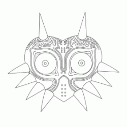 Dibujo para colorear Colorear la m&aacute;scara de Zelda Majora