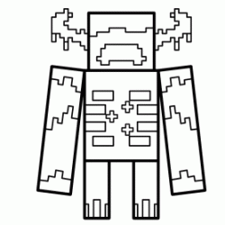 Dibujo para colorear Guardi&aacute;n Minecraft