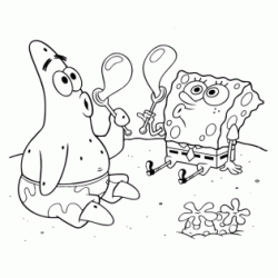 Dibujo para colorear Bob esponja y patricio la estrella de mar