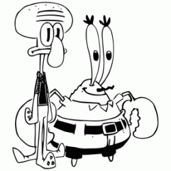 Dibujo para colorear Carlo tent&aacute;culo y el se&ntilde;or cangrejo