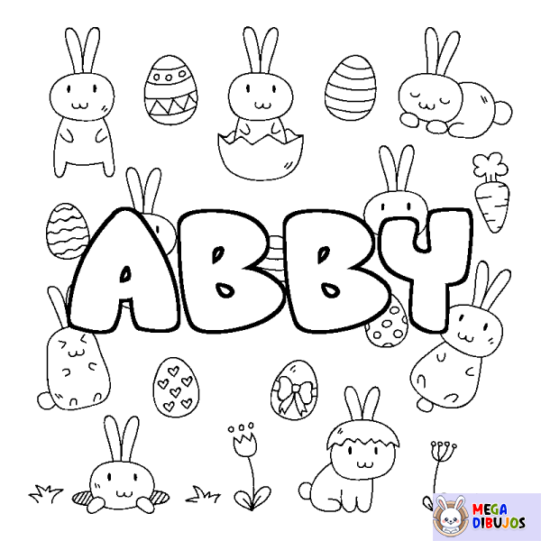Coloración del nombre ABBY - decorado Pascua