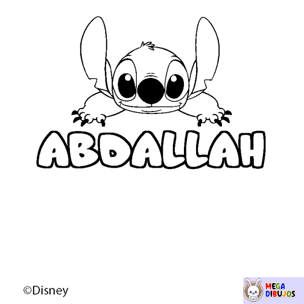 Coloración del nombre ABDALLAH - decorado Stitch