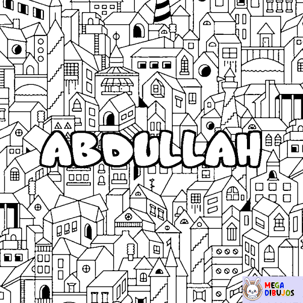 Coloración del nombre ABDULLAH - decorado ciudad