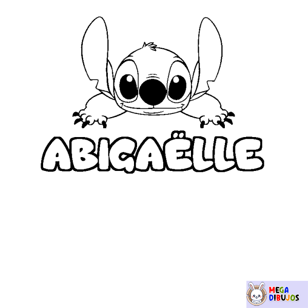 Coloración del nombre ABIGA&Euml;LLE - decorado Stitch