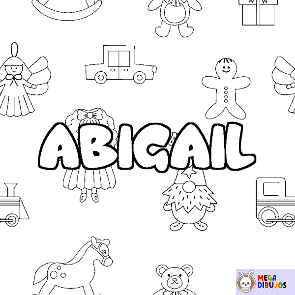 Coloración del nombre ABIGAIL - decorado juguetes