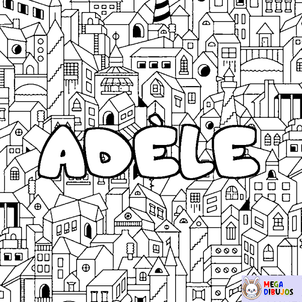 Coloración del nombre AD&Egrave;LE - decorado ciudad