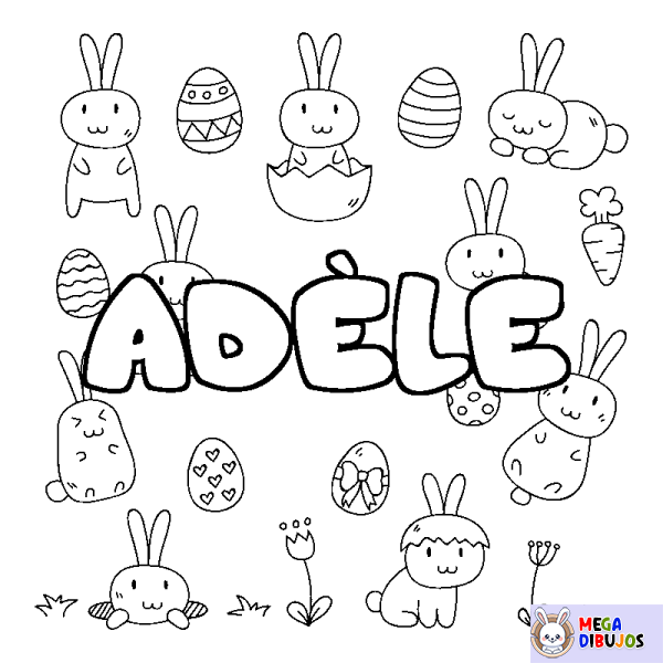 Coloración del nombre AD&Egrave;LE - decorado Pascua