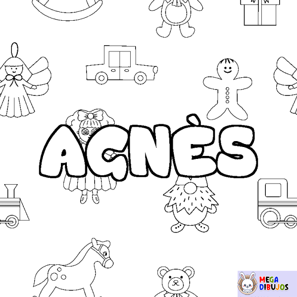 Coloración del nombre AGN&Egrave;S - decorado juguetes