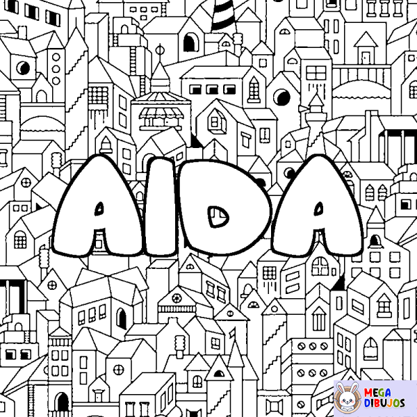 Coloración del nombre AIDA - decorado ciudad