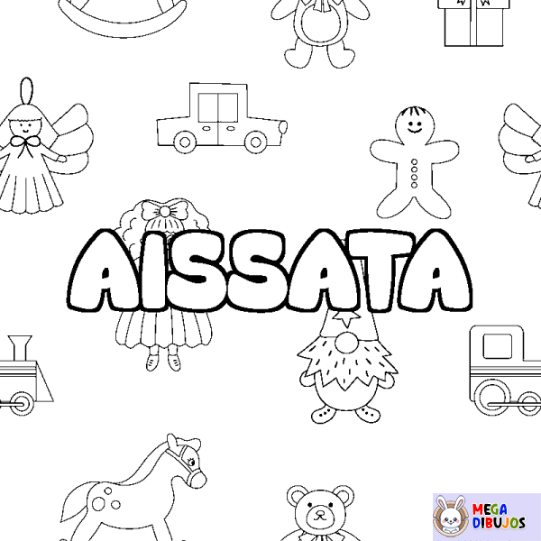 Coloración del nombre AISSATA - decorado juguetes