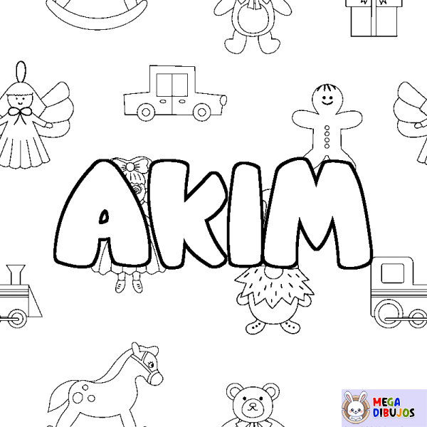 Coloración del nombre AKIM - decorado juguetes