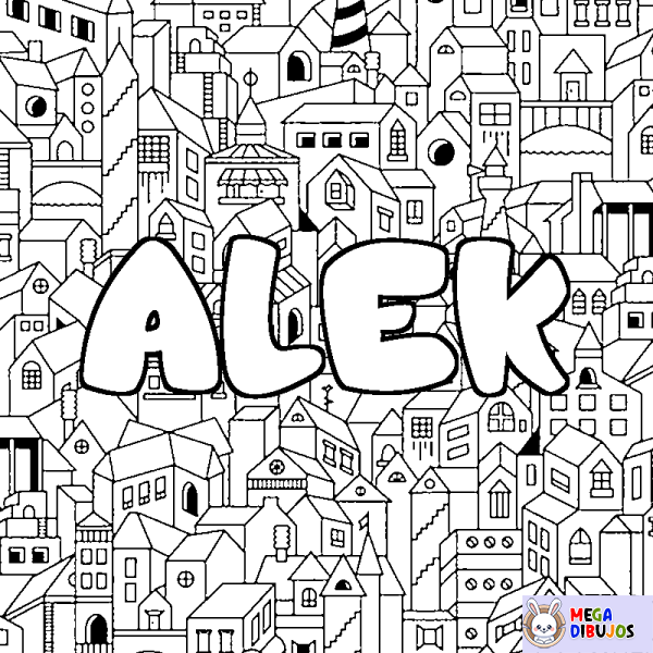 Coloración del nombre ALEK - decorado ciudad