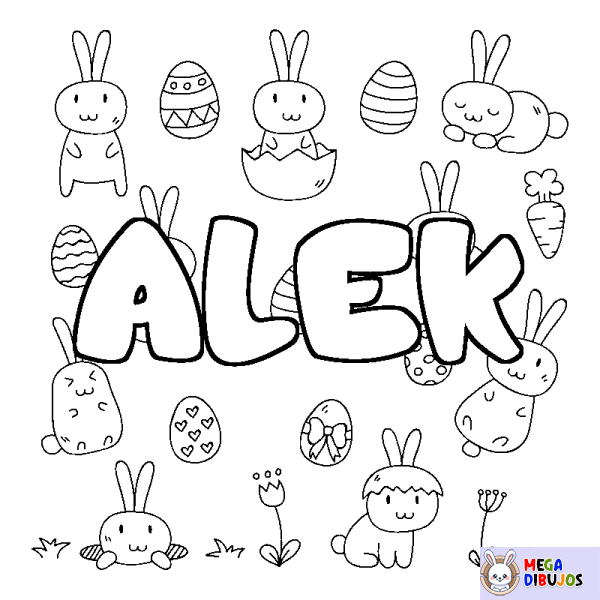 Coloración del nombre ALEK - decorado Pascua