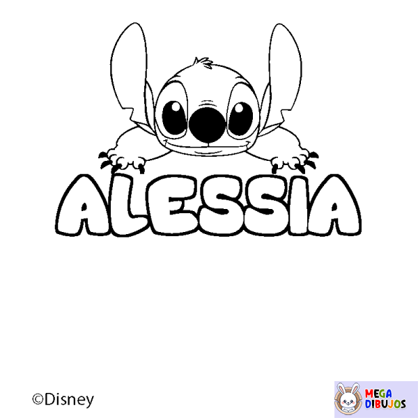 Coloración del nombre ALESSIA - decorado Stitch