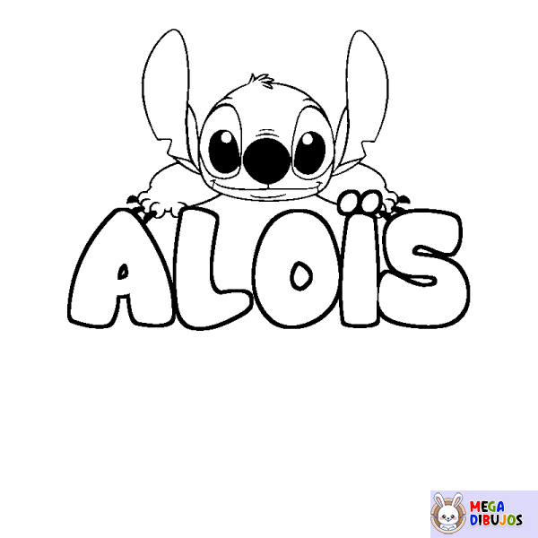 Coloración del nombre ALO&Iuml;S - decorado Stitch