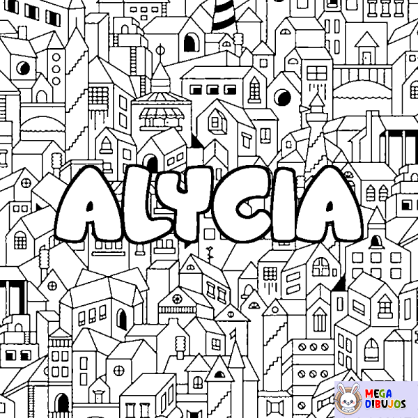 Coloración del nombre ALYCIA - decorado ciudad