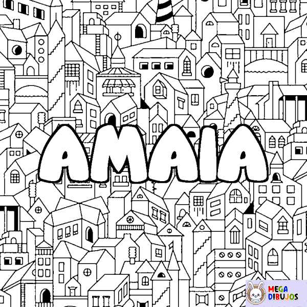 Coloración del nombre AMAIA - decorado ciudad