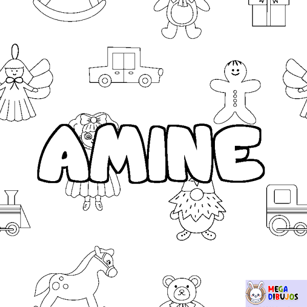 Coloración del nombre AMINE - decorado juguetes