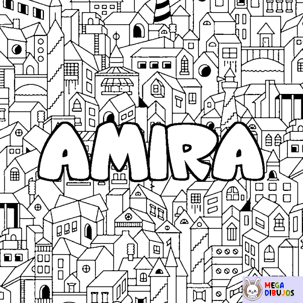 Coloración del nombre AMIRA - decorado ciudad