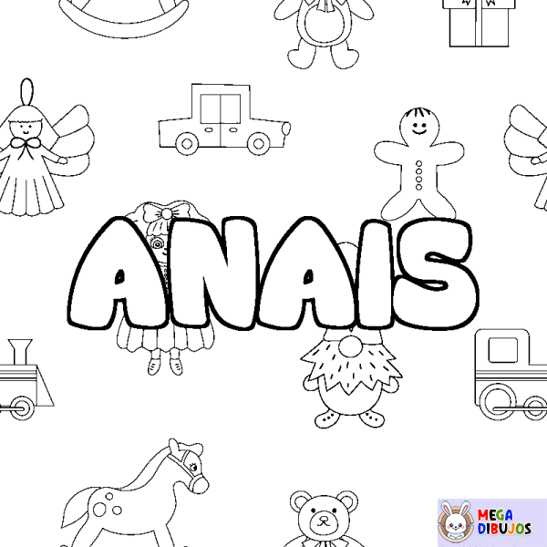 Coloración del nombre ANAIS - decorado juguetes