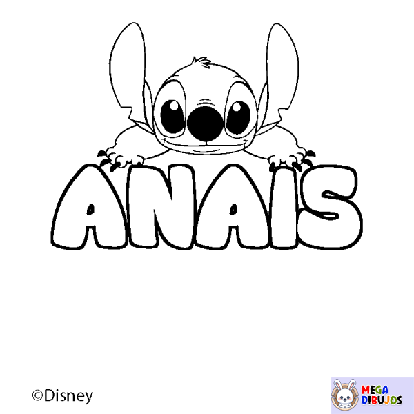 Coloración del nombre ANAIS - decorado Stitch