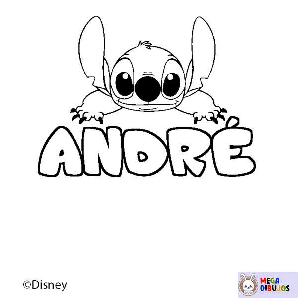 Coloración del nombre ANDR&Eacute; - decorado Stitch