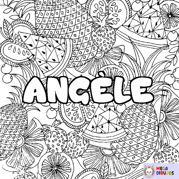 Coloración del nombre ANG&Egrave;LE - decorado mandala de frutas