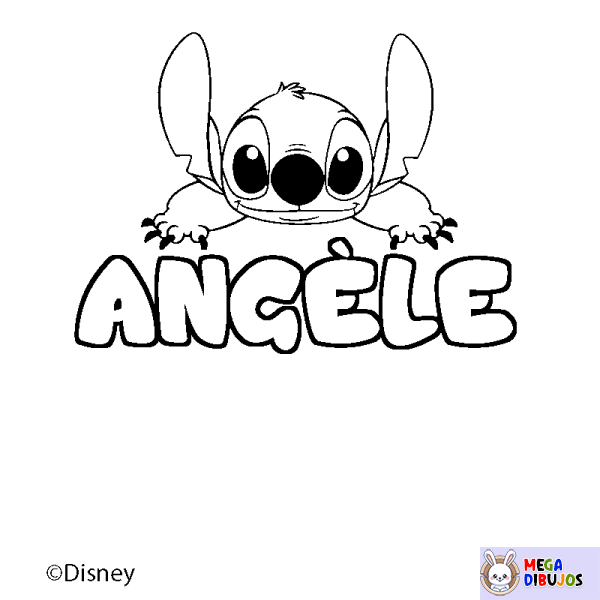 Coloración del nombre ANG&Egrave;LE - decorado Stitch
