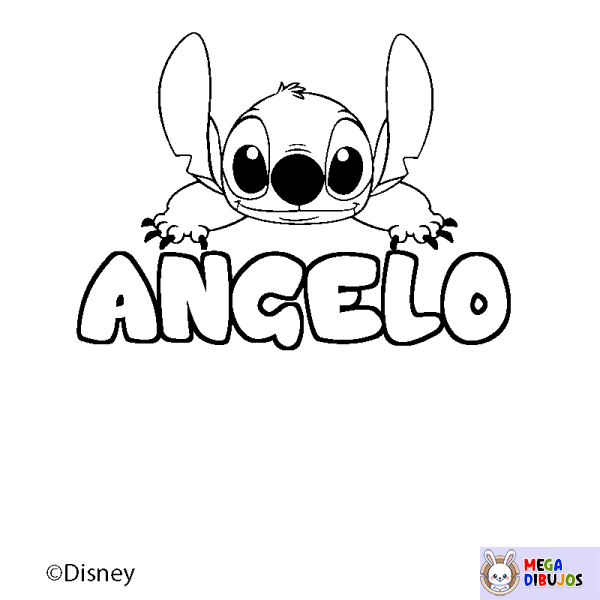 Coloración del nombre ANGELO - decorado Stitch