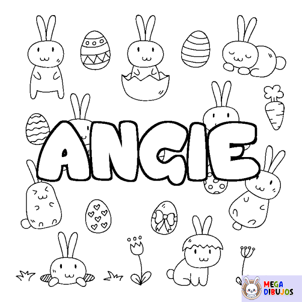 Coloración del nombre ANGIE - decorado Pascua