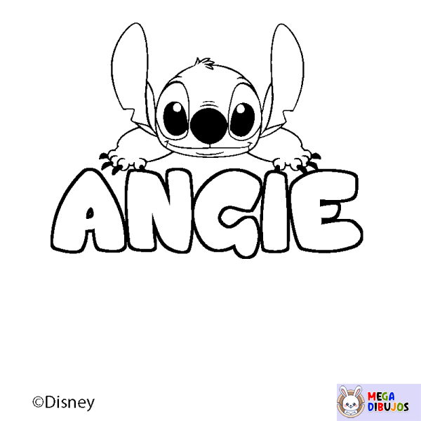 Coloración del nombre ANGIE - decorado Stitch