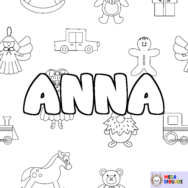 Coloraci n Del Nombre ANNA Decorado Juguetes Mega Dibujos