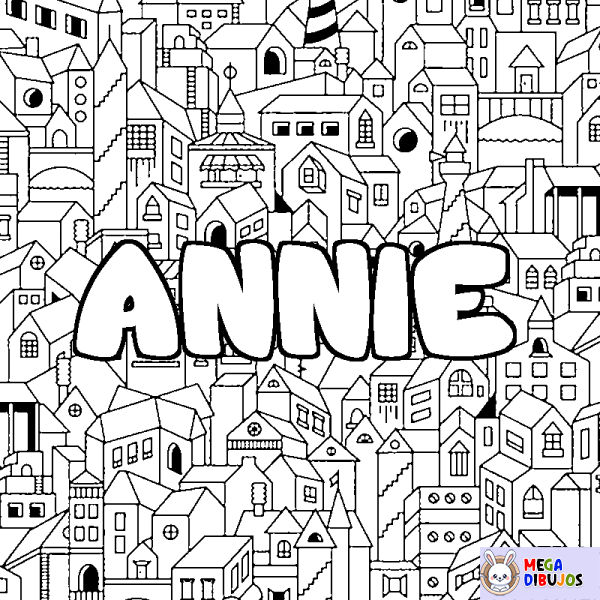 Coloración del nombre ANNIE - decorado ciudad