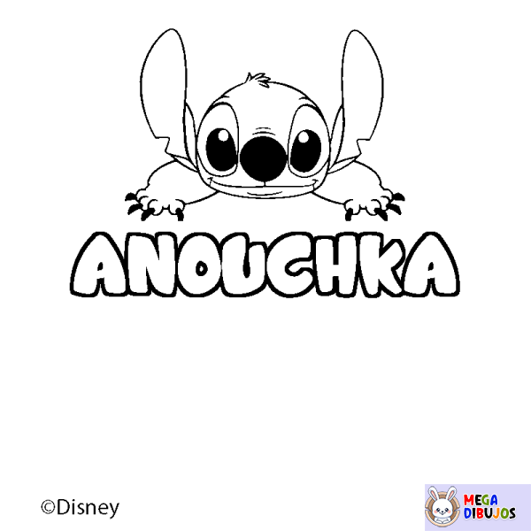 Coloración del nombre ANOUCHKA - decorado Stitch