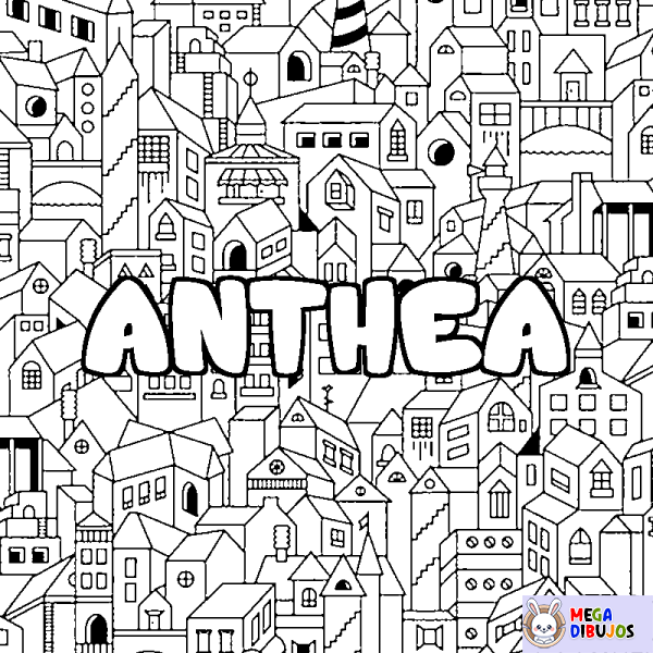 Coloración del nombre ANTHEA - decorado ciudad