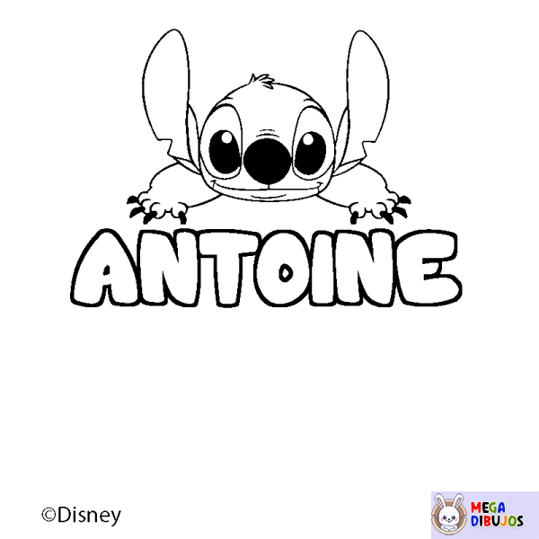 Coloración del nombre ANTOINE - decorado Stitch