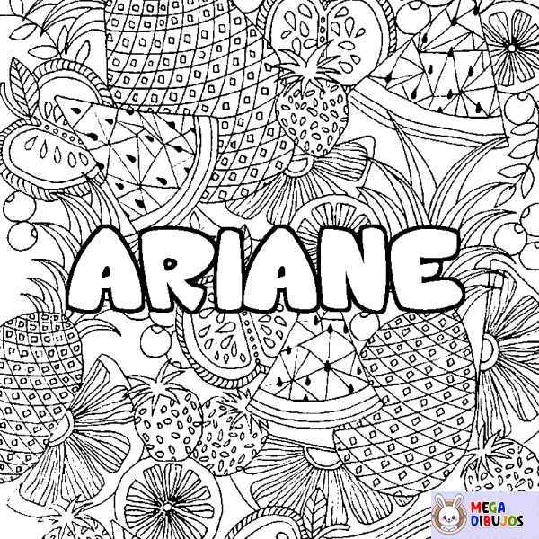 Coloración del nombre ARIANE - decorado mandala de frutas