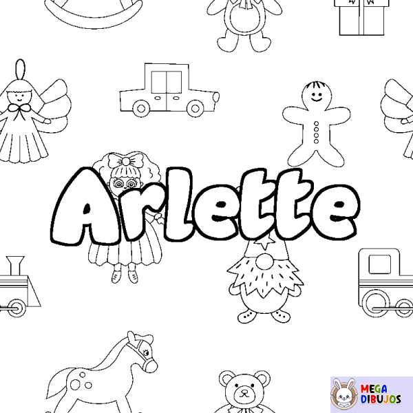 Coloración del nombre Arlette - decorado juguetes