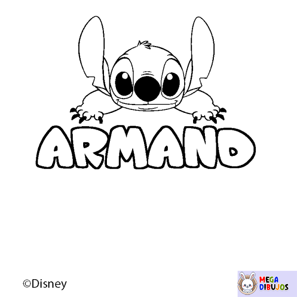 Coloración del nombre ARMAND - decorado Stitch