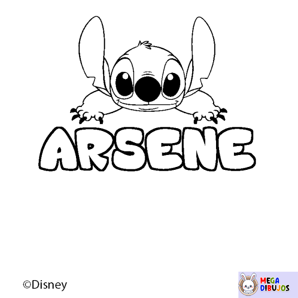 Coloración del nombre ARSENE - decorado Stitch
