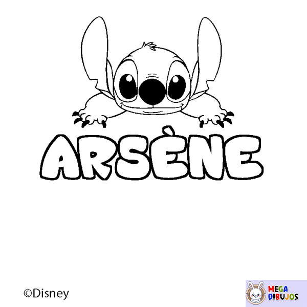 Coloración del nombre ARS&Egrave;NE - decorado Stitch