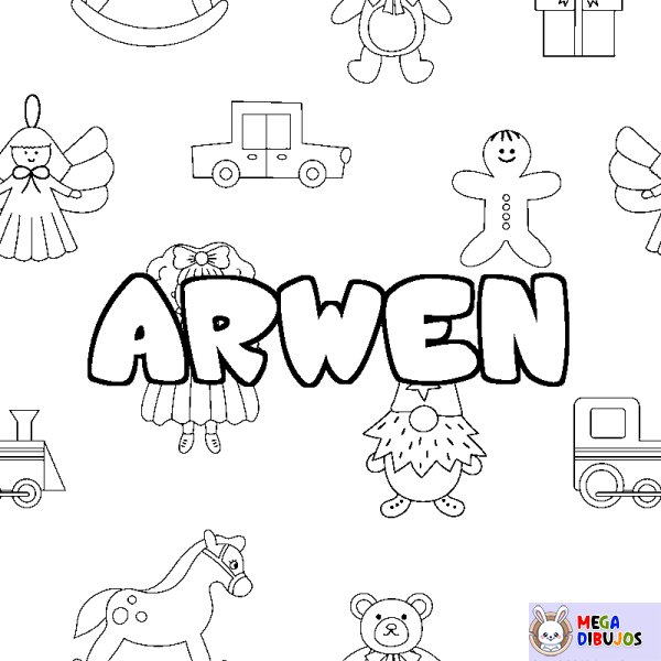 Coloración del nombre ARWEN - decorado juguetes