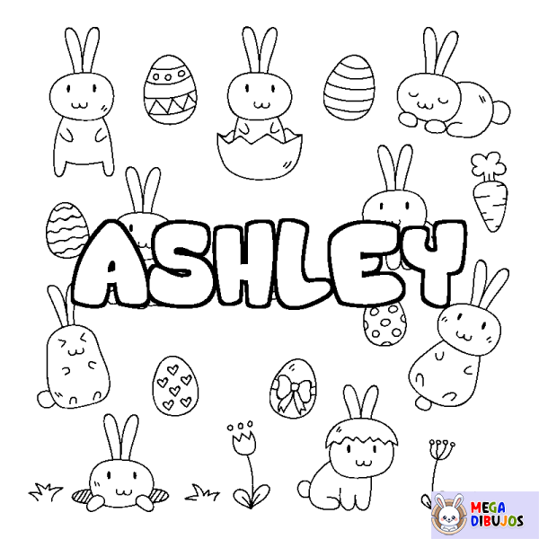 Coloración del nombre ASHLEY - decorado Pascua