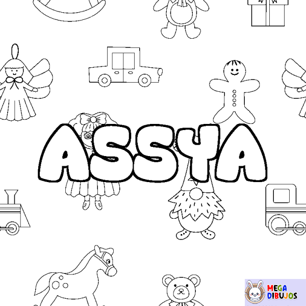 Coloración del nombre ASSYA - decorado juguetes