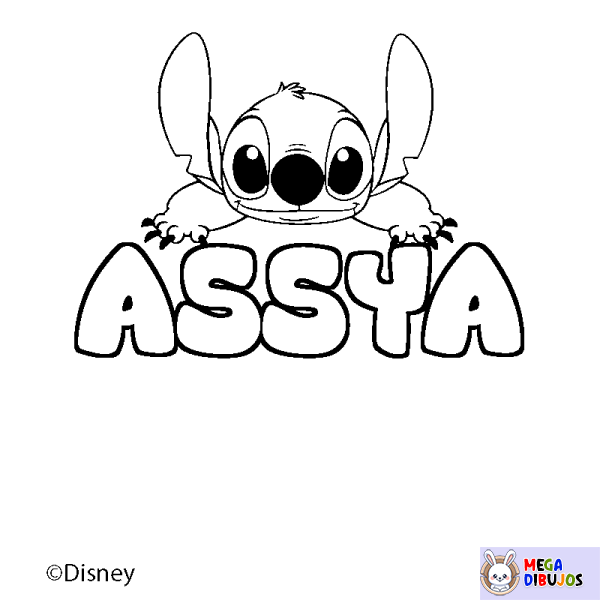 Coloración del nombre ASSYA - decorado Stitch