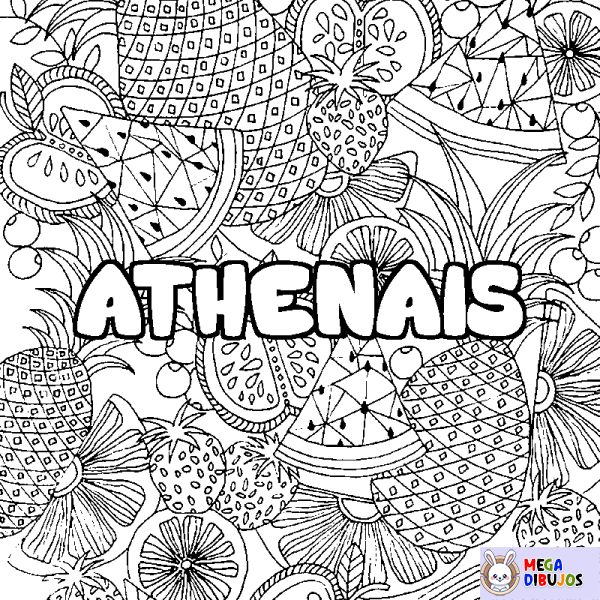 Coloración del nombre ATHENAIS - decorado mandala de frutas