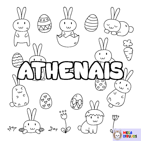 Coloración del nombre ATHENAIS - decorado Pascua