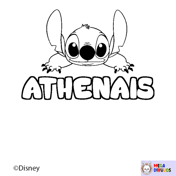 Coloración del nombre ATHENAIS - decorado Stitch
