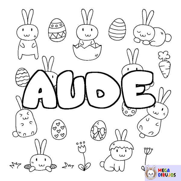 Coloración del nombre AUDE - decorado Pascua