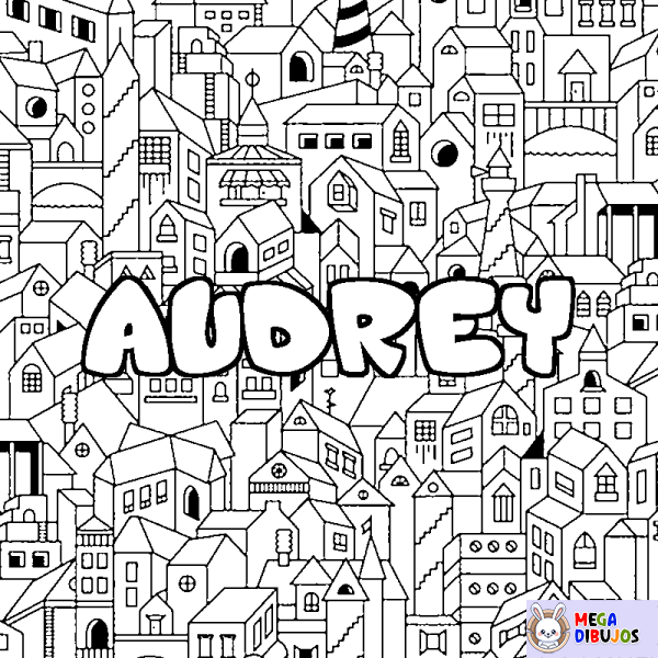 Coloración del nombre AUDREY - decorado ciudad